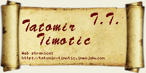 Tatomir Timotić vizit kartica